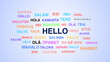 © Hermanthos - Hello Word Cloud Hello in Multi Language on Gradient Background