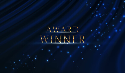 3d realistic vector background. award winning banner, graduation ceremony blue navy back with sparkl