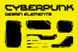 Cyberpunk style Vector Design Elements HUD UI pack.