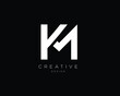 KM MK Logo Design , Initial Based MK KM Monogram 