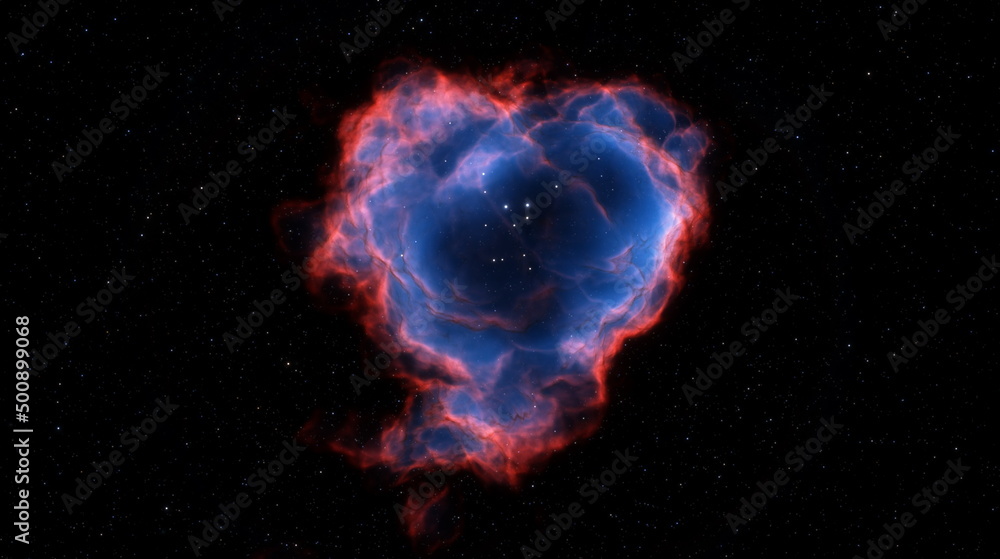 Cosmic nebula in space among stars and galaxies. Gas dust clouds nebula ...