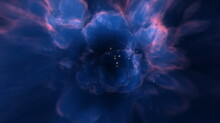 Cosmic Nebula In Space Among Stars And Galaxies. Gas Dust Clouds Nebula In Outer Space. Birth And Expansion Of Universe. Formation Of Stars And Planets From The Nebula. 3d Render