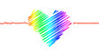 Colourful LGBT Heart Cardiogram on White Background