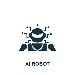 Wall Mural - Ai Robot icon. Monochrome simple Artificial Intelligence icon for templates, web design and infographics