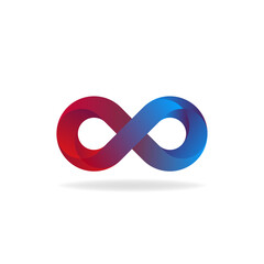 Wall Mural - Infinity or 8 symbol abstract vector illustration with gradient. EPS 10