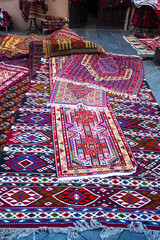 Wall Mural - Old beautiful decorated carpets in the street market in Tbilisi Old town, Georgia