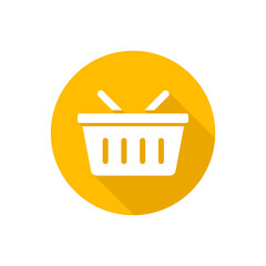 Poster - Shopping basket flat icon with shadow