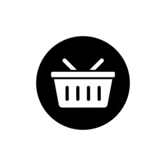 Wall Mural - Shopping basket icon in black round