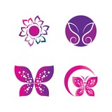 Fototapeta Motyle - Beauty Butterfly icon design