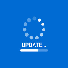 Wall Mural - System update concept with progress bar on a blue background. Vector EPS 10