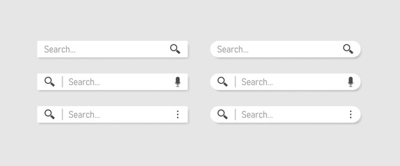 Wall Mural - Web search. Search bar set vector interface elements with search button. EPS 10