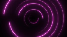 Abstract Seamless Loop Neon Circle. Purple Neon Circles Hi-tech Motion Background Seamless Loop. Video 3D Animation