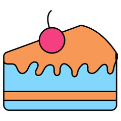 Canvas Print - A perfect design icon of cake slice