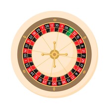 European roulette wheel online casino. Flat style vector illustration