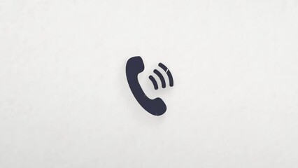 Aufkleber - Telephone handset screen icon with color drawing effect. Doodle animation. 4K