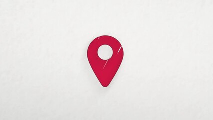 Fototapete - GPS location pointer icon with color drawing effect. Doodle animation. 4K