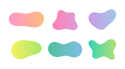Wall Mural - Abstract shapes amoeaba liquid colorful banners set.