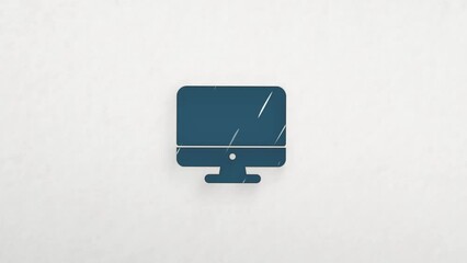 Leinwandbilder - Computer monitor icon with color drawing effect. Doodle animation. 4K