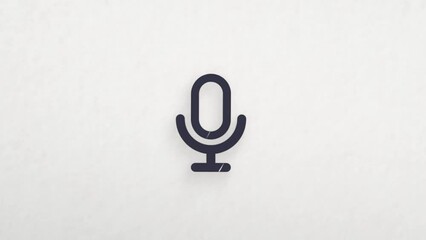 Leinwandbilder - Microphone icon with color drawing effect. Doodle animation. 4K