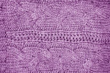 Wall Mural - Warm knitting texture in purple tone.