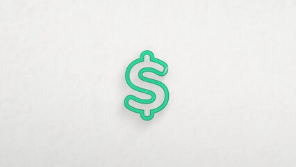 Poster - Dollar symbol icon with color drawing effect. Doodle animation. 4K