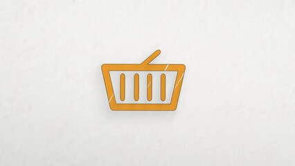 Aufkleber - Shopping basket icon with color drawing effect. Doodle animation. 4K