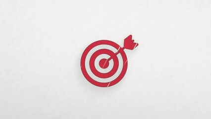 Leinwandbilder - Target with arrow icon with color drawing effect. Doodle animation. 4K