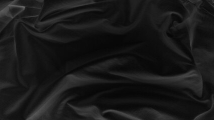 Wall Mural - black natural fabric cloth texture used for design. drapery textured. canvas for background. image has shallow depth of field. black silk texture background for elegance or stylish mood and tone.