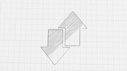 Poster - Exchange arrow transfer icon with color drawing effect. Doodle animation. 4K