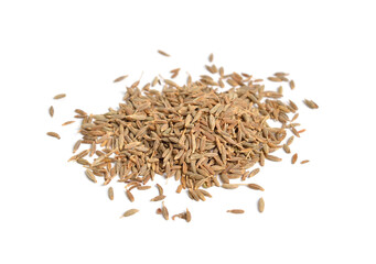 Wall Mural - Cumin or zira seed. Isolated on white background