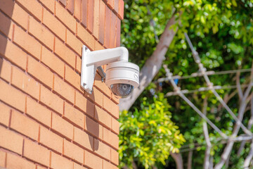 Wall-mounted surveillance camera outdoors in San Francisco, California