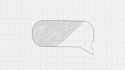 Aufkleber - Speech bubble icon with color drawing effect. Doodle animation. 4K