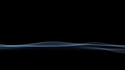 Wall Mural - Smooth looping digital waves on clean black copy space background.