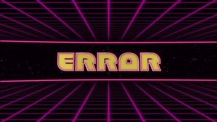 Leinwandbilder - Error Title Animated Retro Futuristic 80s 90s Style. Animation squares and retro background