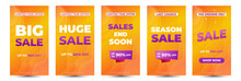 Web Orange Sale Banner Modern Fluid For Social Media Stories Sale, Web Page, Mobile Phone. Template Design Special Offer Set