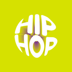 Wall Mural - Hip hop. Vector 3D lettering isolated . Template for card, poster, banner, print for t-shirt, pin, badge, patch.