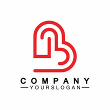 Initial Letter B Love Heart Logo Design