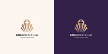 Church Logo Design In Negative Space. Inspiration Church Logo,christian Logo Symbol Illustration.