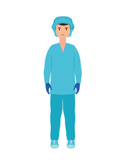 Poster - doctor in protective uniform