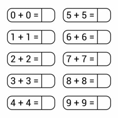 Wall Mural - doubles addition facts chart worksheet for preschool