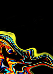 Wall Mural - abstract colorful neon rainbow red yellow blue holographic holo photography overlay border on black 