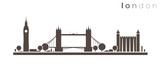 Fototapeta Fototapeta Londyn - London Simple Monochrome Stylish Skyline