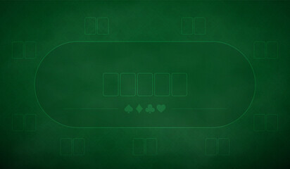 Poker table background in green color.