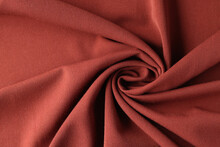 Red Silk Luxury Drapery Fabric Texture Background Closeup