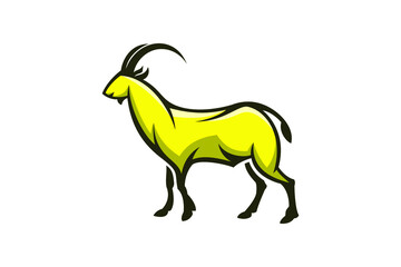 The goat flat color concept. Very suitable for symbol, logo, company name, brand name, personal name, icon and many more.