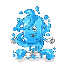 Sticker - ski board fresh with water mascot. cartoon vector