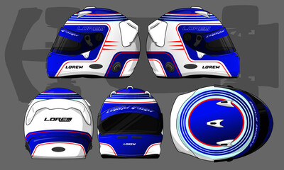 Sports racing helmet template vector design