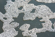 a close-up of foam on the surface of polluted water