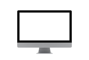 Wall Mural - Computer with blank screen isolated on white background, 3d rendering