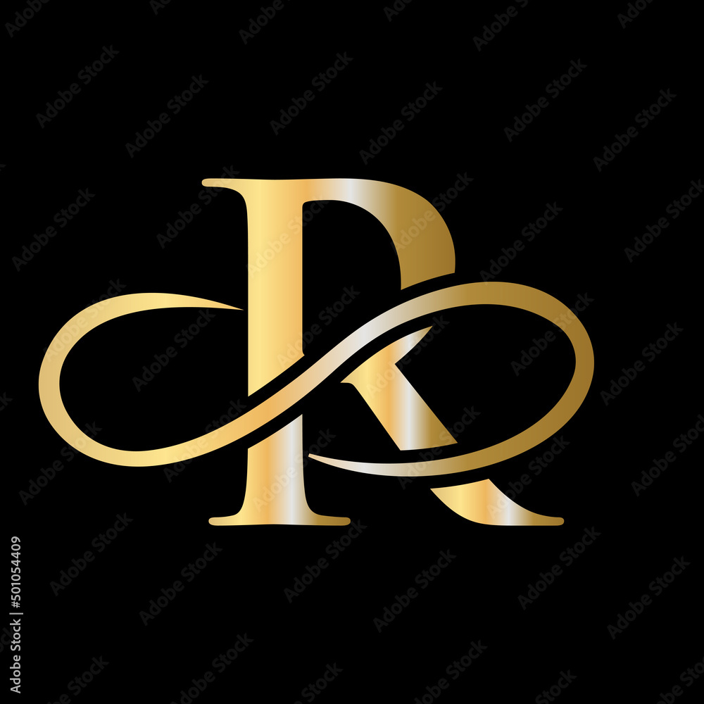 Luxury initial letter R golden gold color logo design. Creative luxury ...